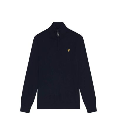 Mens cotton merino sweater dark navy Lyle & Scott