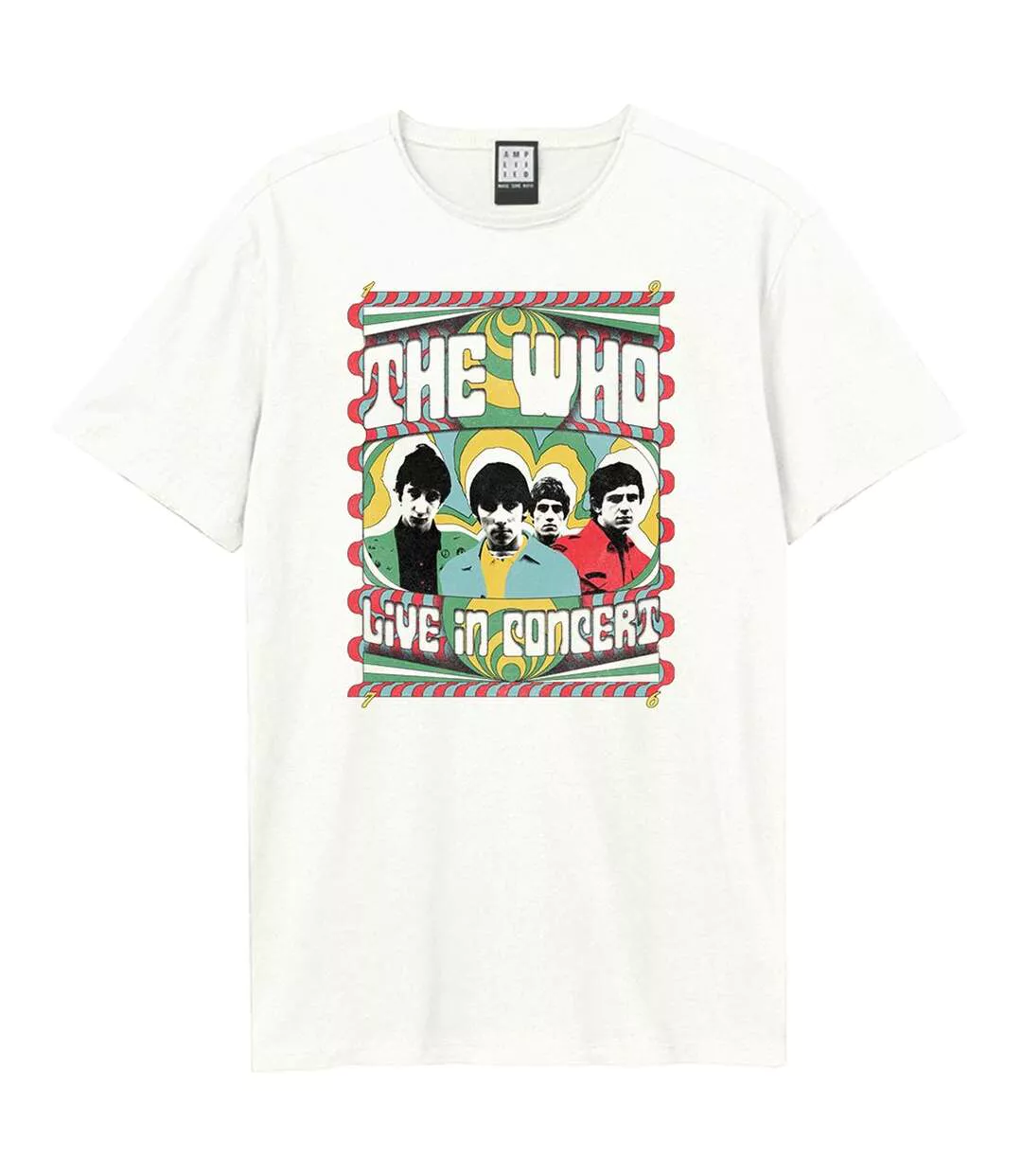 T-shirt Style The Who Paisley Live In Concert Adulte Vieux Blanc Amplified-1