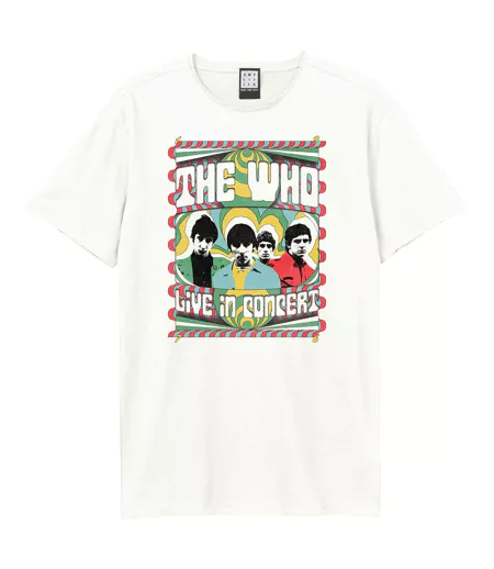 T-shirt Style The Who Paisley Live In Concert Adulte Vieux Blanc Amplified