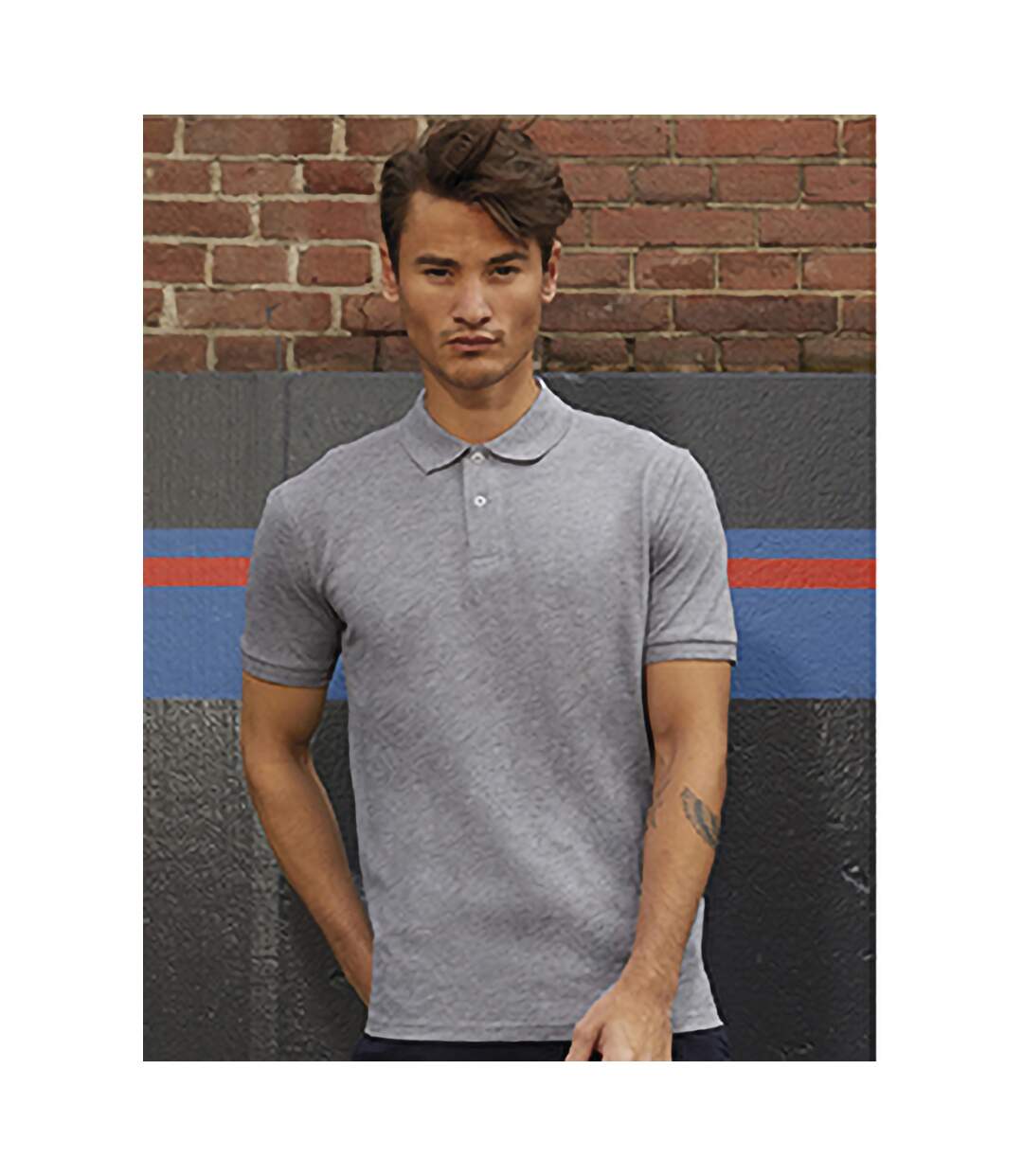 Polo inspire homme gris clair B&C-2