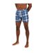 Mens Checked Swim Shorts Blue White Brave Soul-1
