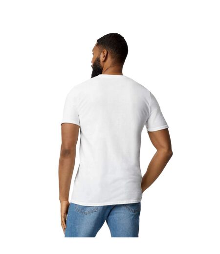 Unisex adult softstyle plain enzyme washed t-shirt white Gildan