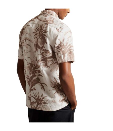 Unisex Adult Belmar Linen Blend Short-sleeved Shirt Natural Ted Baker