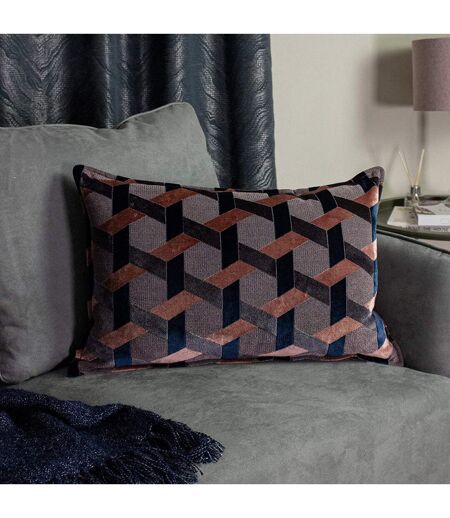 Delano lattice cushion cover one size blush pink/navy Paoletti