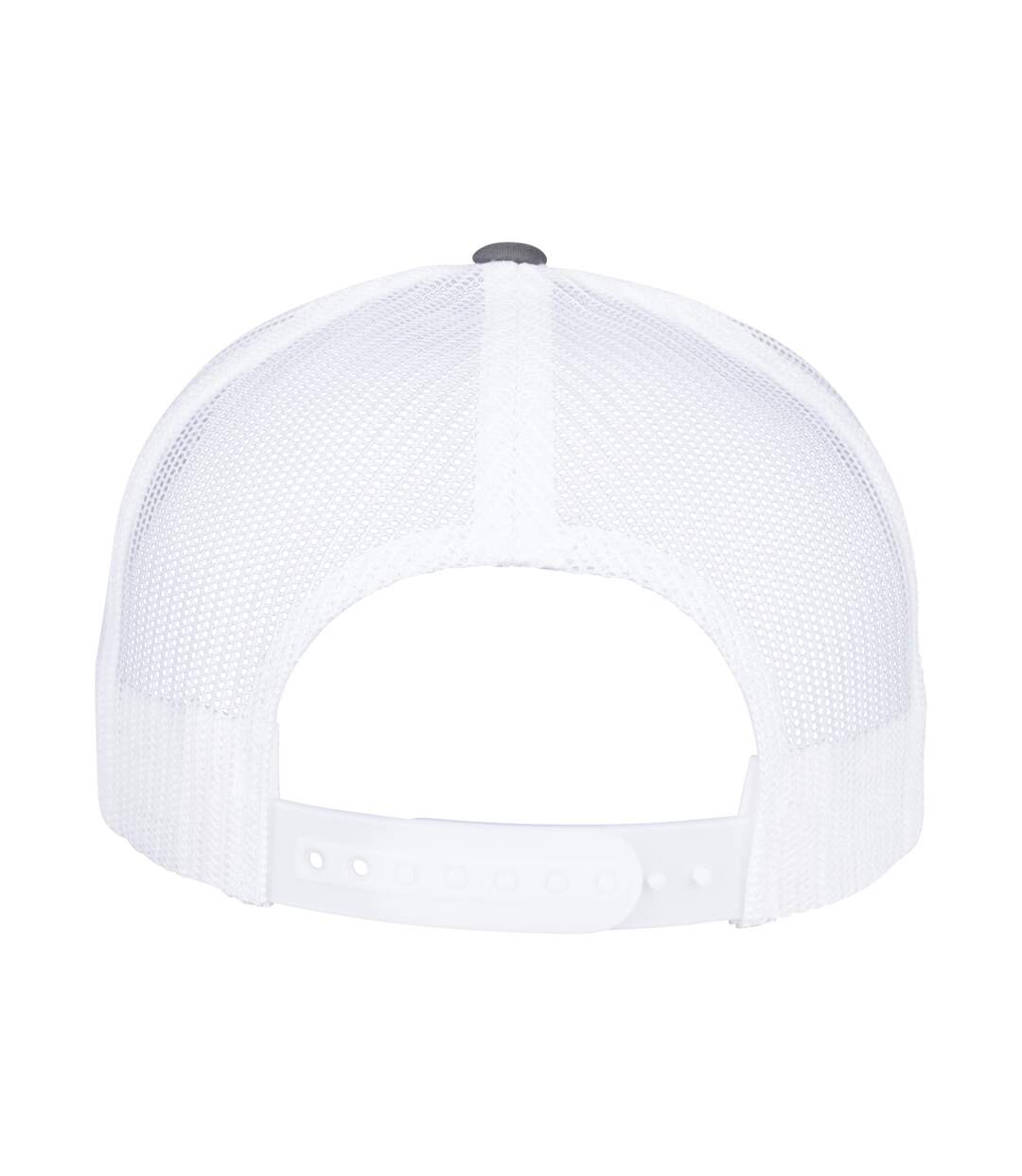 Unisex adult two tone 5 panel trucker cap charcoal/white Flexfit-2
