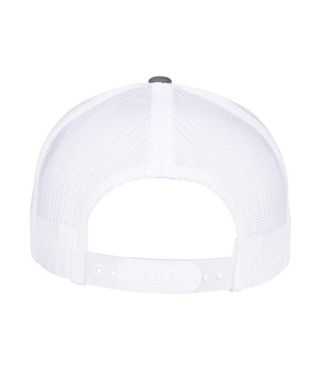 Unisex adult two tone 5 panel trucker cap charcoal/white Flexfit