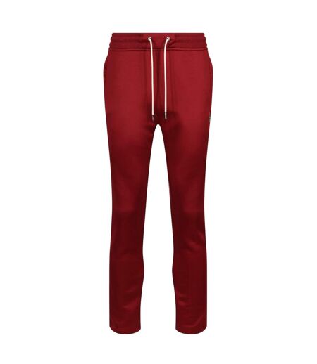 Mens Edin Side Stripe Straight Joggers Blood Red Luke