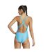 Maillot De Bain 1 Pièce Motif/style 3 Rayures Femme Cyan Blanc Adidas-3