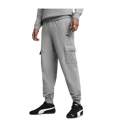 Mens Fleece Logo Cargo Trousers Grey Puma