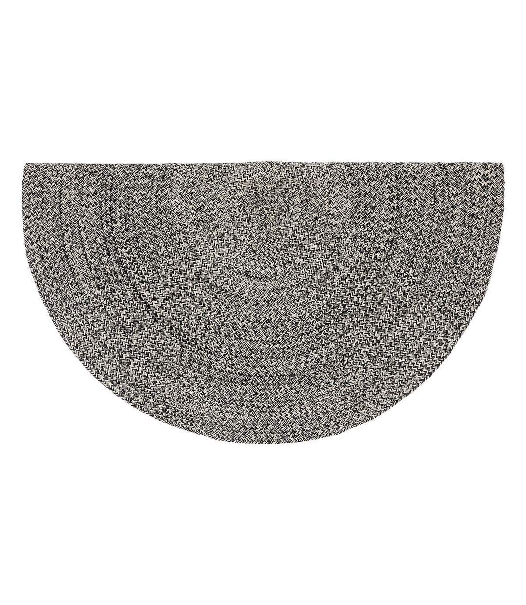 Tapis Déco Tressé Café 120cm Noir-2