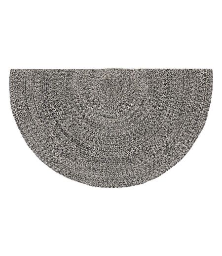 Tapis Déco Tressé Café 120cm Noir