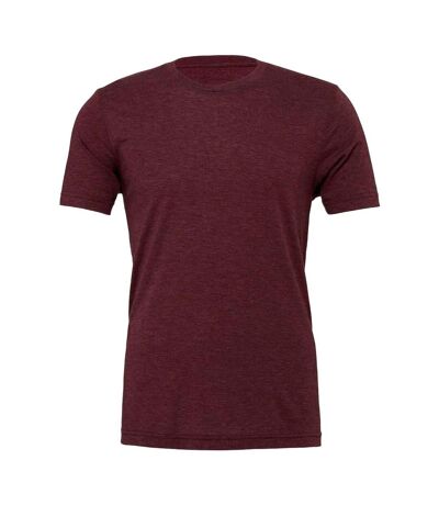 Unisex adults triblend crew neck t shirt maroon Bella Canvas