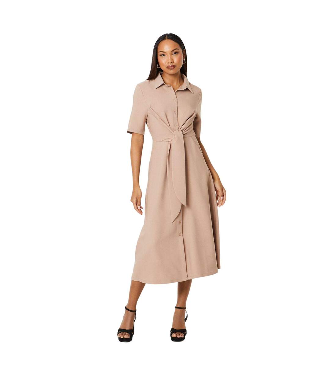 Robe chemisier femme beige gris Principles-1