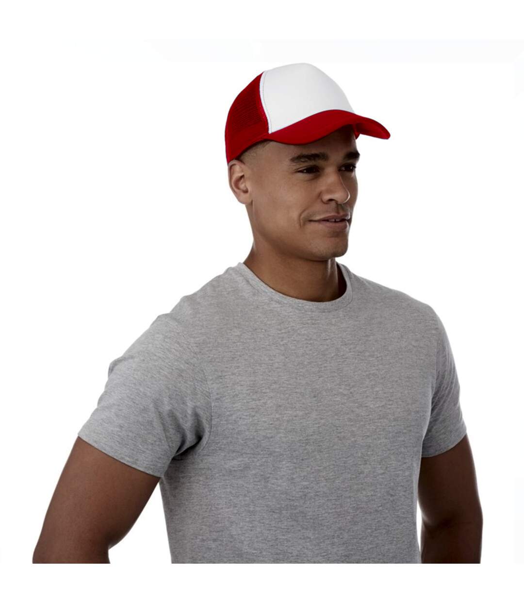 Trucker casquette 5 panels rouge/blanc Bullet-3