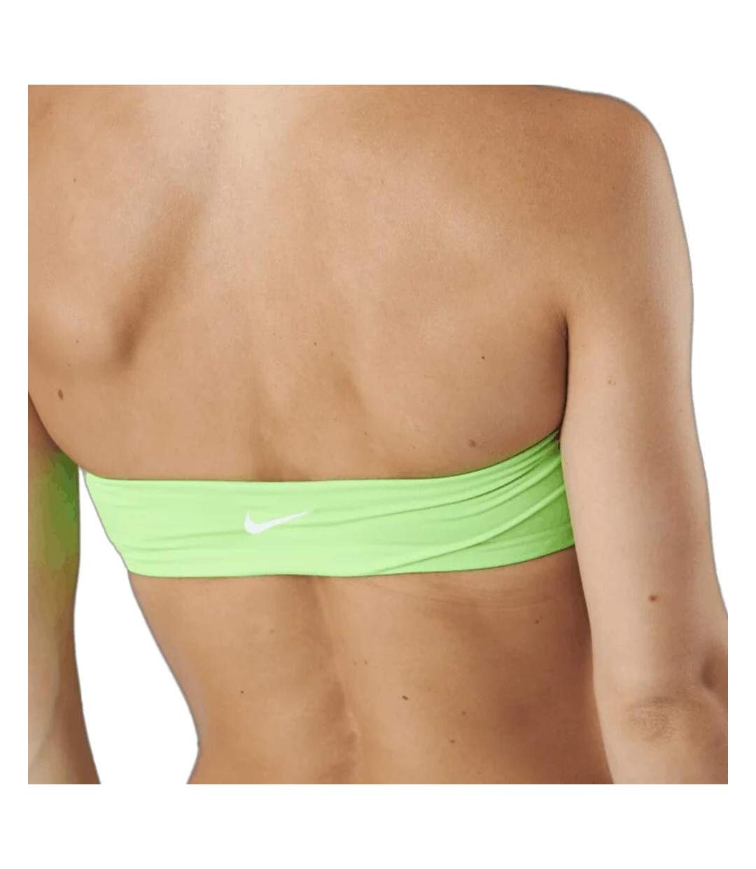 Haut de maillot de bain vert fluo femme nike bandeau bikini top - l-2