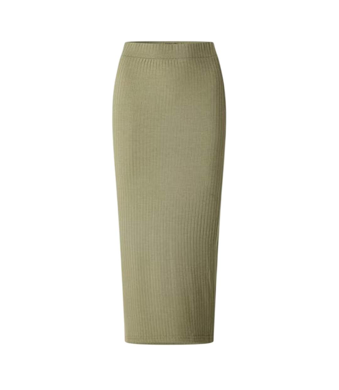 Jupe Mi-longue Femme Vert Lichen Foncé Pieces-1