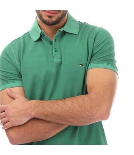 Mens Garment Dyed Regular Polo Shirt Green Tommy Hilfiger