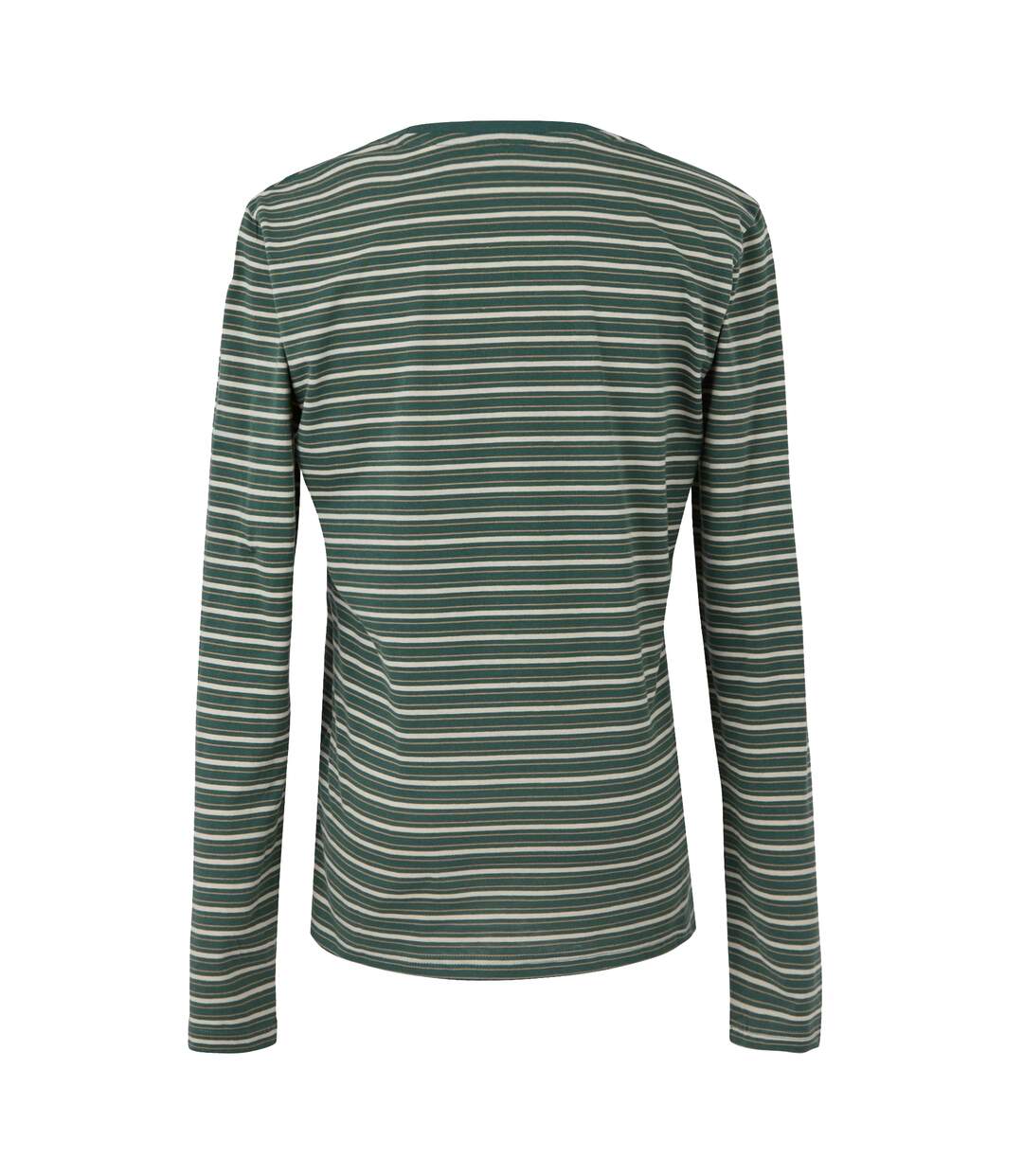 T-shirt Manches Longues Motif/style À Rayures Federica Femme Vert Sombre Vanille Clair Regatta-3