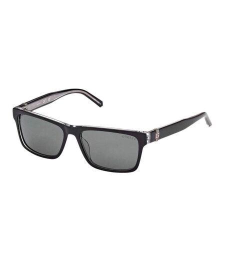 Lunettes De Soleil Polarisantes Rectangulaires Pour Hommes Taille Unique Noir Brillant Guess