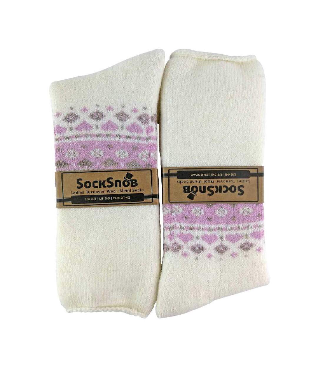 1 Pack Ladies Turn Over Top Warm Nordic Bed Socks for Winter-2