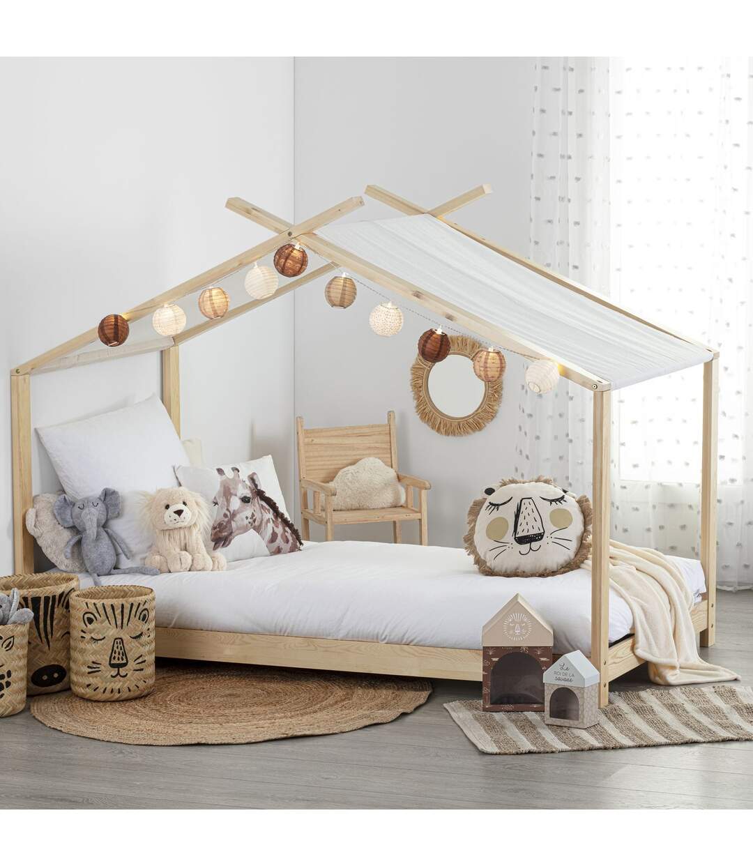 Lit tente Ilan pour enfant - Bois de Pin-2