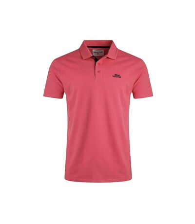 Mens miles pique organic polo shirt dark pink Weird Fish