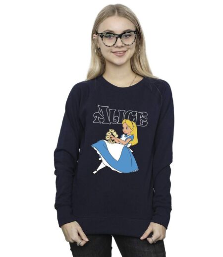 Disney - Sweat ALICE IN WONDERLAND FLOWERS - Femme (Bleu marine) - UTBI5652