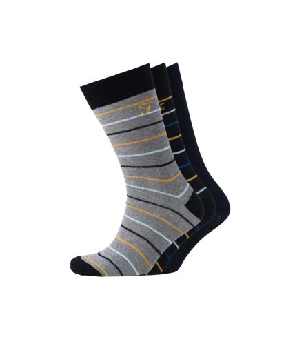 Farah Mens Marston Socks (Pack of 3) (Black/Charcoal Marl) - UTBG190