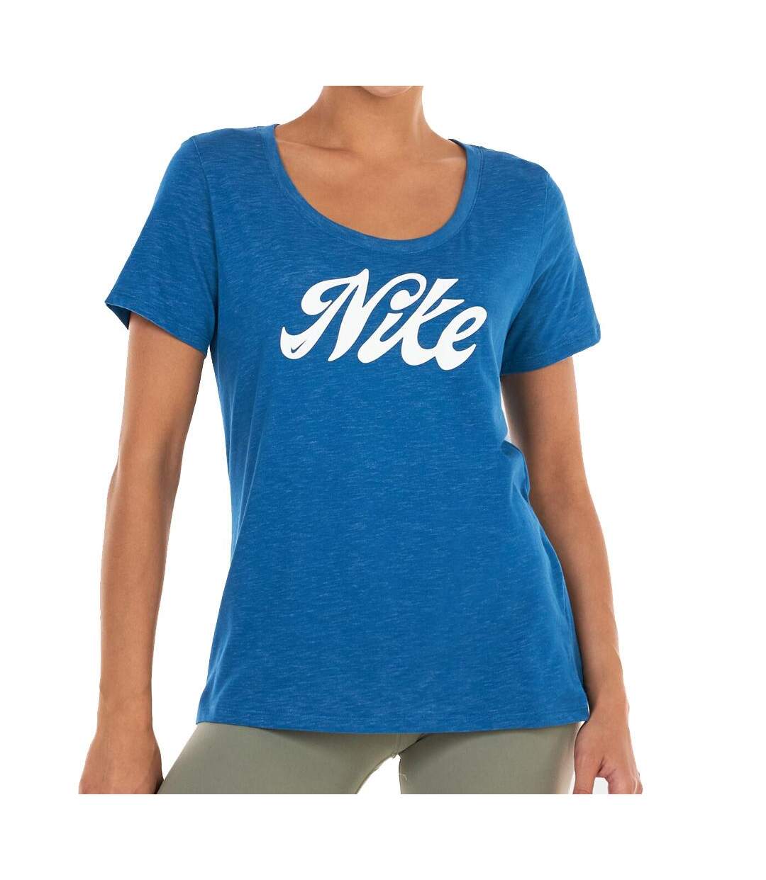 T-shirt Bleu Femme Nike Script - L