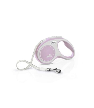 New comfort medium taped retractable dog lead 5m rose pink/white Flexi
