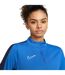 Womens/ladies Performance Zip Neck Training Sweatshirt Blue White Nike-4