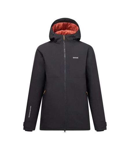 Mens Hoscar Waterproof Insulated Jacket Black Burnt Henna Regatta