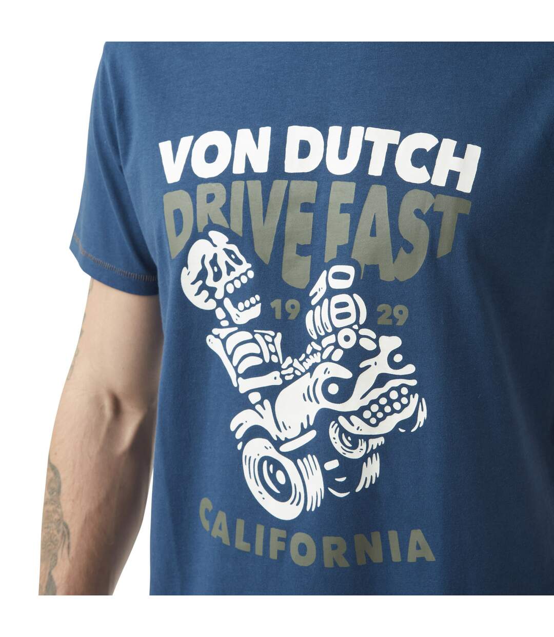 T-shirt homme col rond avec print devant en coton Drive Vondutch-3