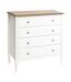 Commode effet bois Solen - L. 80 x H. 85 cm - Blanc-1