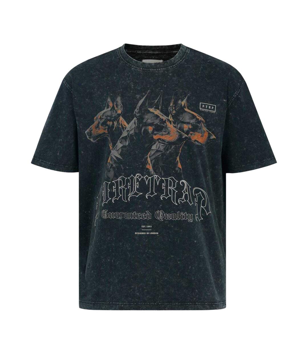 T-shirt Manches Courtes Motif/style Doberman Homme Noir Firetrap-1