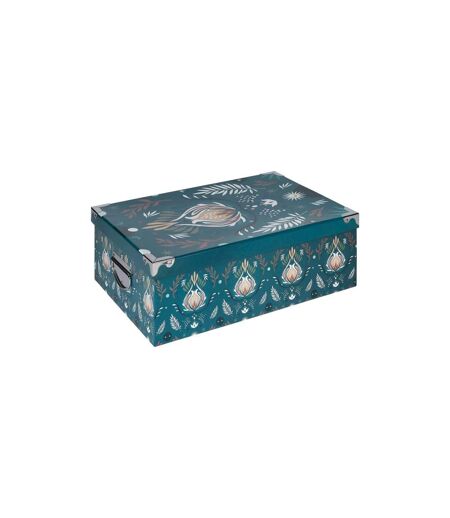 Lot de 6 Boîtes Déco Peace 48cm Bleu Pétrole