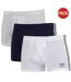 Lot De 3  Boxers Motif/style 3 Rayures Originals Homme Blanc Gris Noir Adidas-1