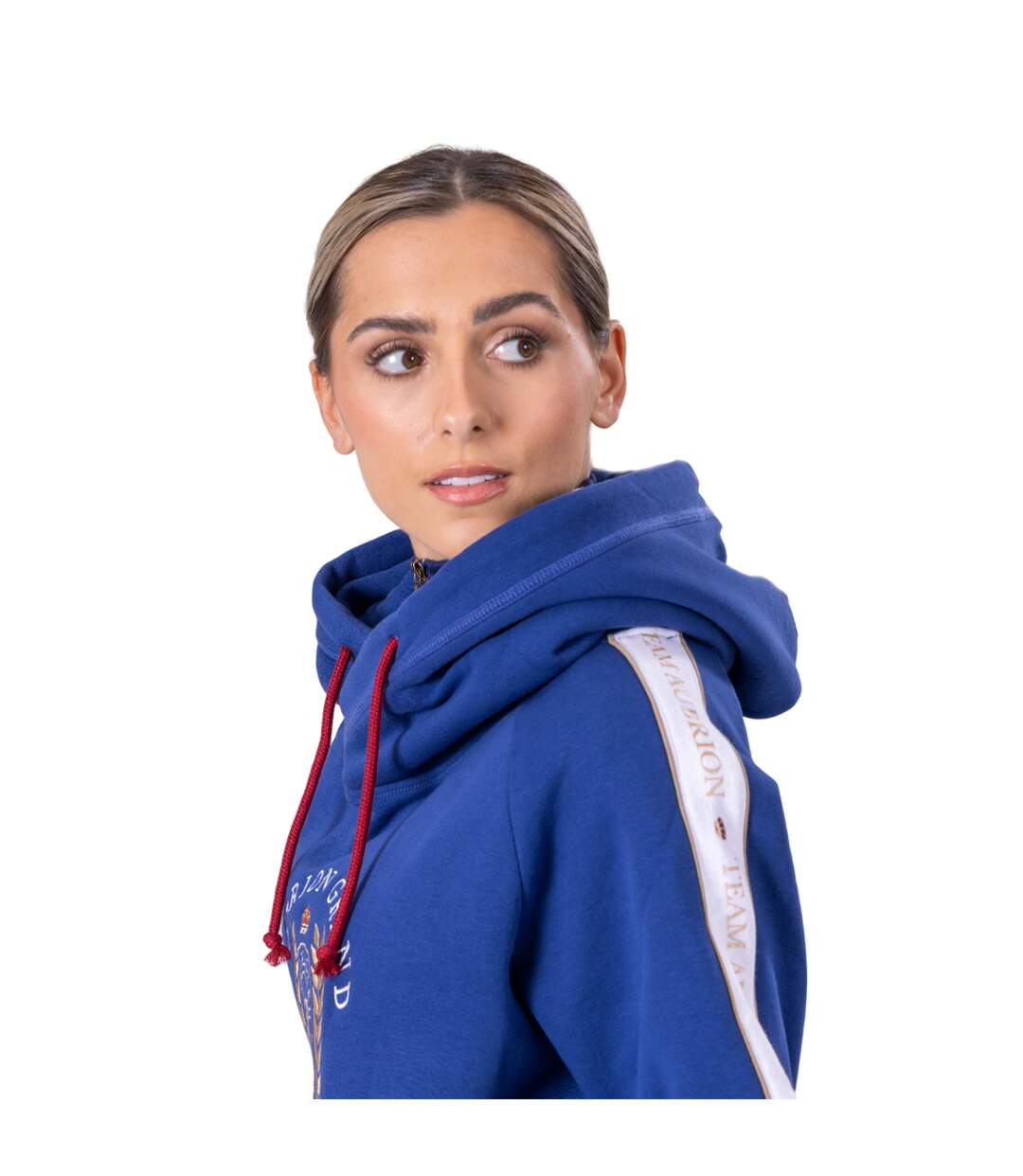 Sweat à capuche team femme bleu marine Aubrion