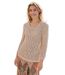 Pull maille fantaisie ajourée col V-1