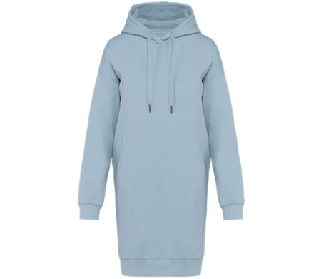 Robe sweat à capuche - Femme - PAT5005 - bleu aquamarine