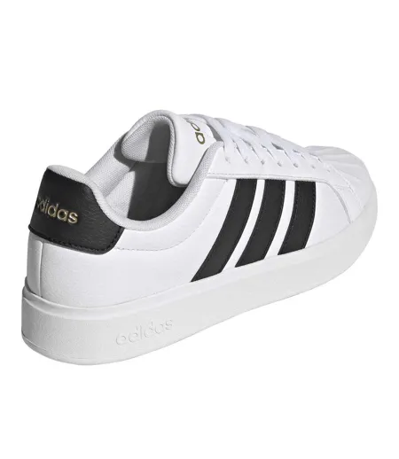 Womens/ladies Grand Court Stripes Trainers White Black Adidas