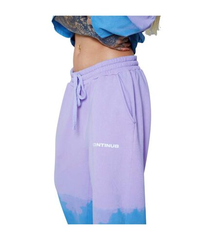 Unisex adult tie dye continu8 boxy jogging bottoms purple/blue Hype