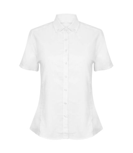 Henbury Womens/Ladies Modern Short Sleeve Oxford Shirt (White) - UTRW5426