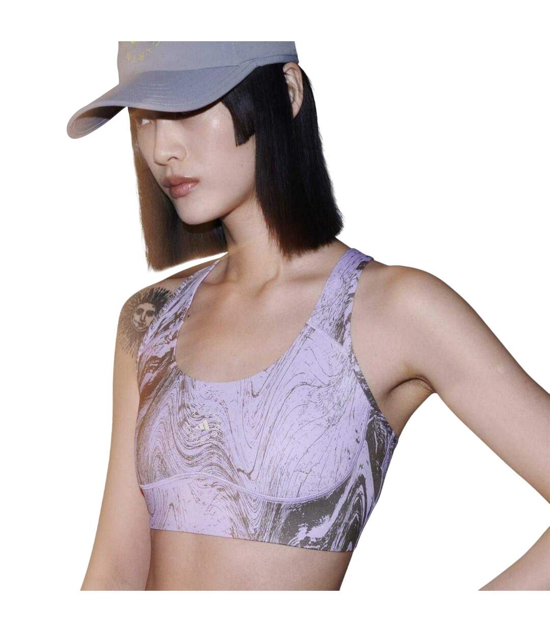 Brassière De Sport Entraînement Femme Violet Kaki Adidas-4