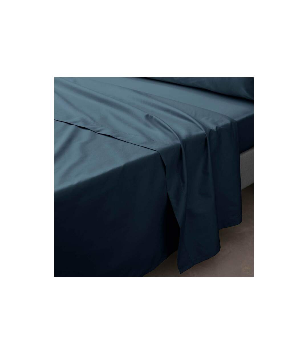 Drap Plat Percaline 240x300cm Bleu Nuit-1