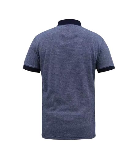 Mens D555 Oxley Fine Stripe Jersey Patch Pocket Kingsize Polo Shirt Navy Duke