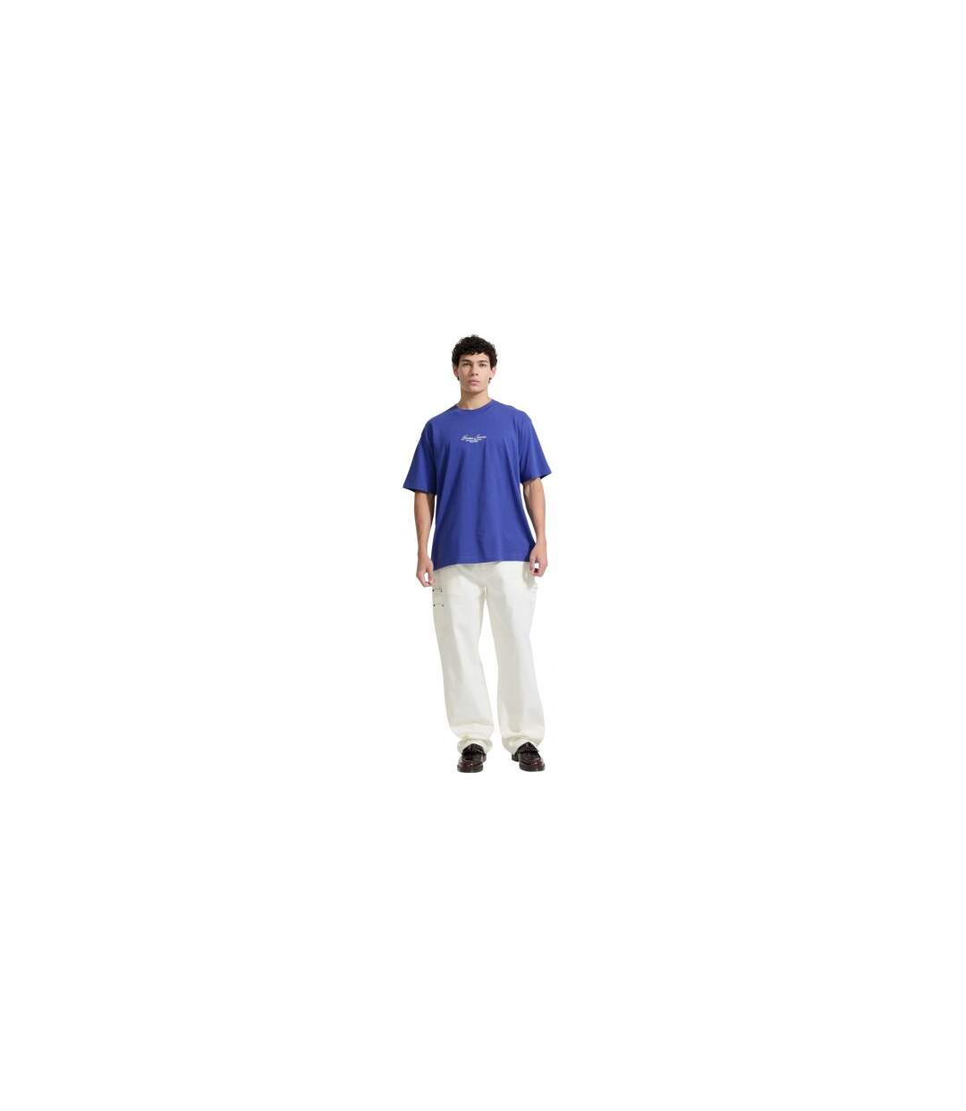 Mens Script Regular T-shirt Regal Blue Guess-1