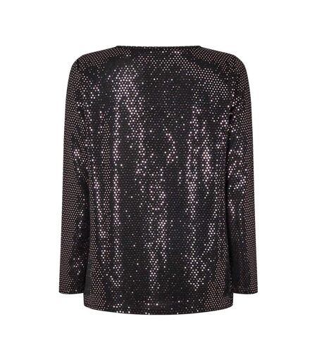 Womens/ladies Sparkle Wrap Top Metallic Biba