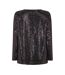 Womens/ladies Sparkle Wrap Top Metallic Biba-3