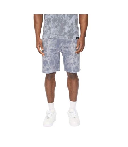 Short De Jogging Motif/style Camouflage Bardon Homme Bleu Acier Camouflage Crosshatch